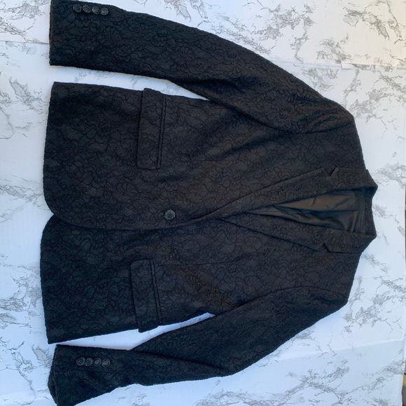 ❌SOLD❌The Kooples Black Lace Blazer Jacket Work - Picture 3 of 12
